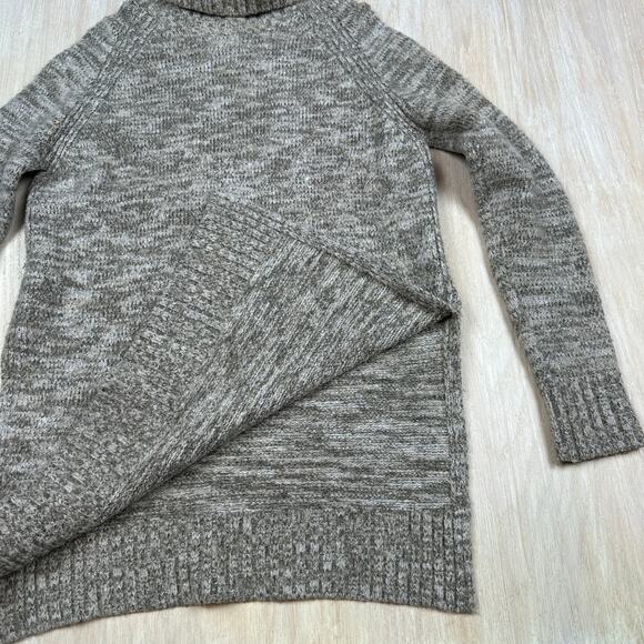 Zara Knit Tunic Chunky Turtleneck Gray Casual Slit Waist Long Sleeve Sweater S - Picture 6 of 13